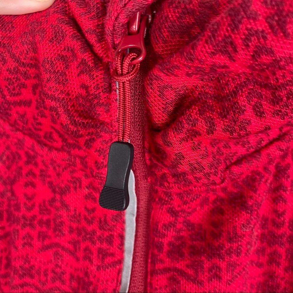 Eddie Bauer Red Aztec Quarter Zip Mock Neck Shirt Size XL - Picture 5 of 11